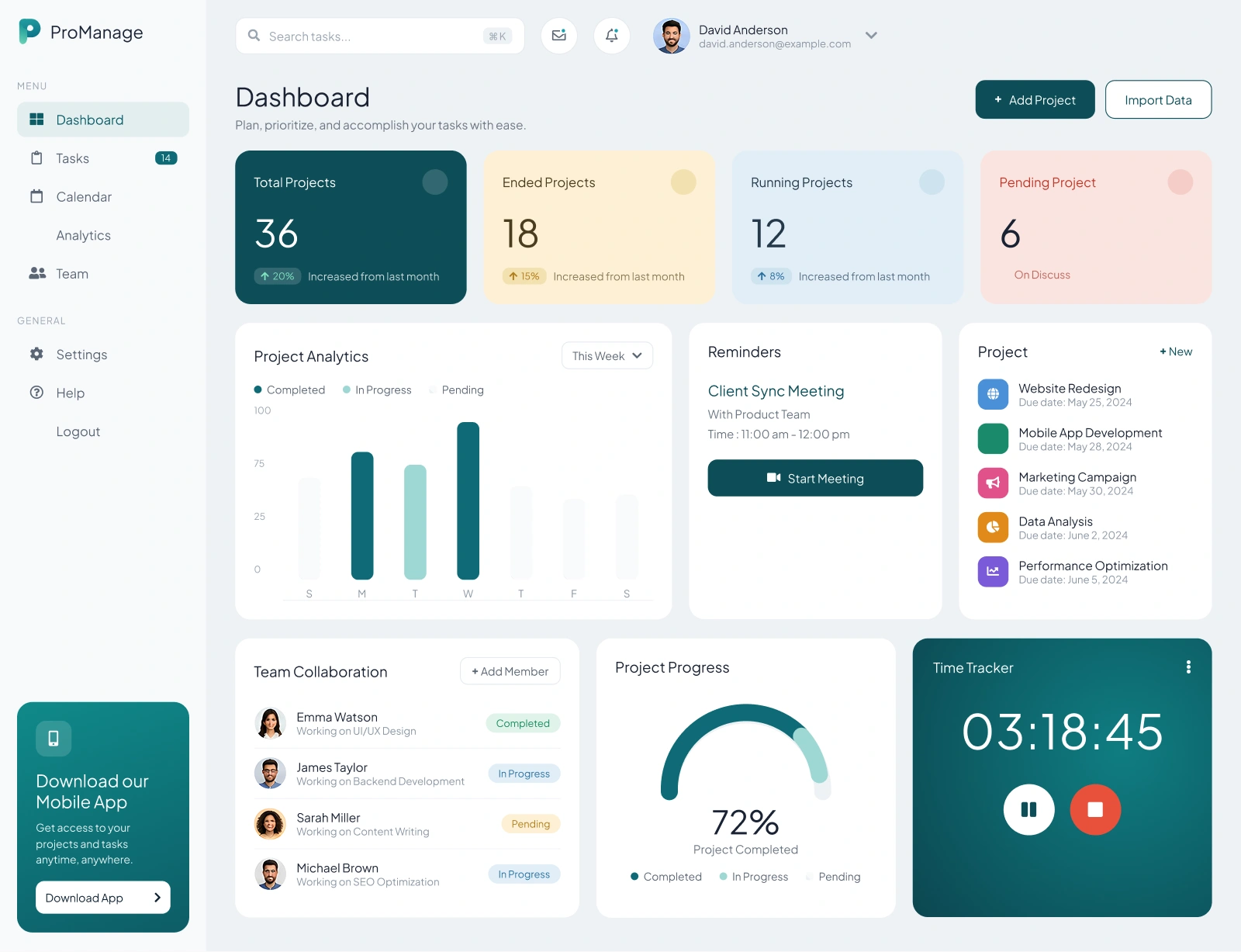 Beet dashboard high-fidelity coloured design